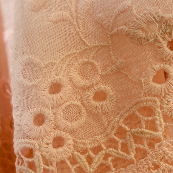 Free People Boho Top Blush Pink Medium Lace Crochet Prairie Bohemian - Picture 7 of 16